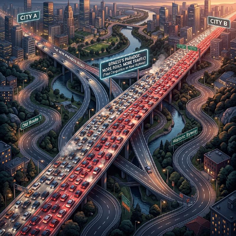Featured image of post Neue Straße gebaut, aber der Stau wird schlimmer? Das Braess-Paradoxon