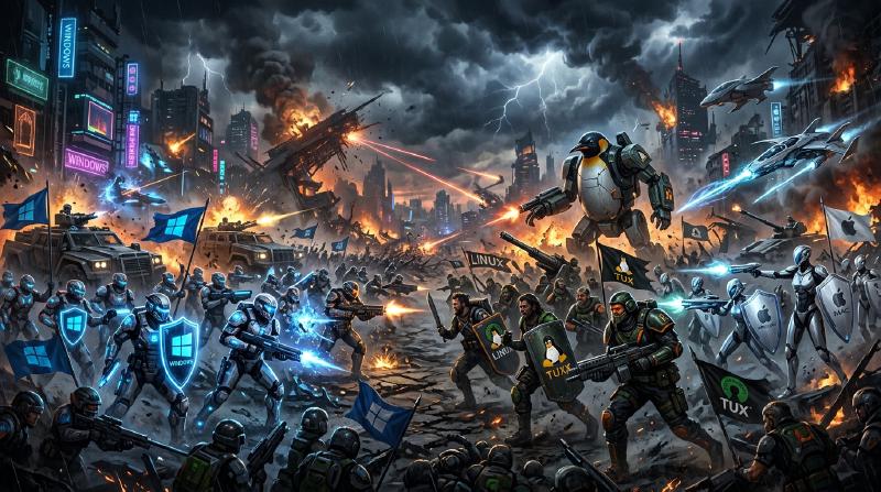 Featured image of post OS 종교 전쟁의 전모: Windows, Mac, Linux가 엮어내는 기술과 철학의 투쟁사