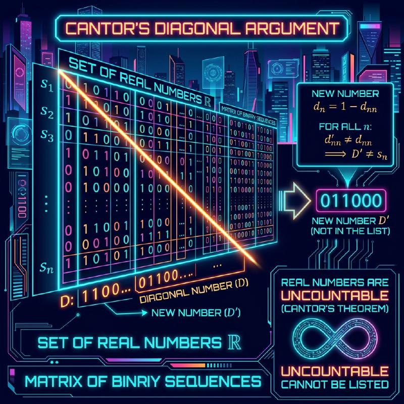 Featured image of post カントールの対角線論法（Cantor's Diagonal Argument） - 実数が有理数より「圧倒的に多い」ことの証明
