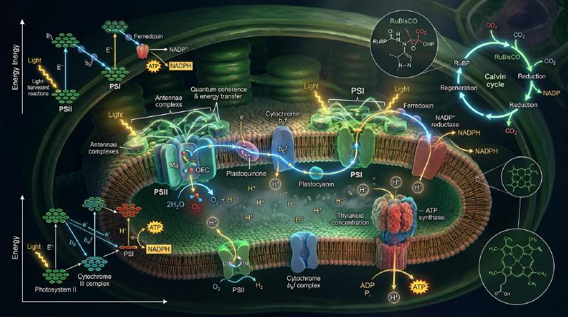 Featured image of post 光合成の分子機構：量子コヒーレンスからカルビン回路・地球生命圏のエネルギー転換まで